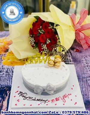 Combo Bánh Kem Và Hoa Tươi 54